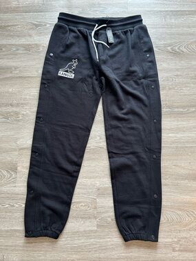 Kangol Black Snap-Side Logo Joggers Tear Away Pant